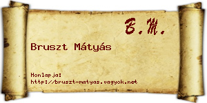 Bruszt Mátyás névjegykártya
