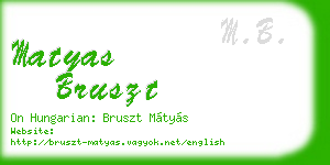 matyas bruszt business card