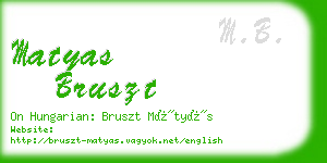 matyas bruszt business card